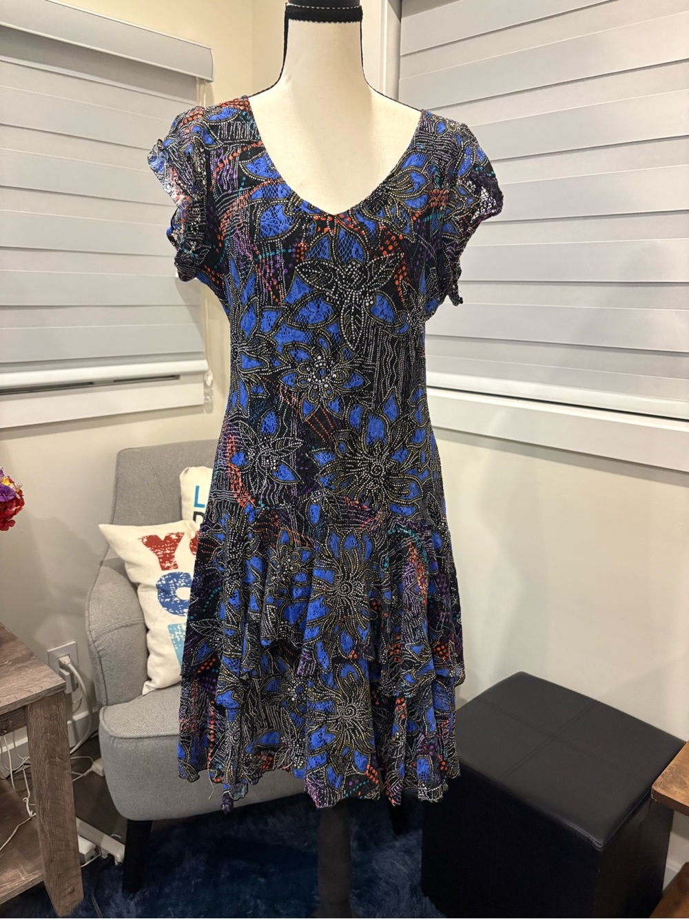 Tricotto Y2K Black Knit Mini Dress - Whimsygoth Grunge Aesthetic - Medium